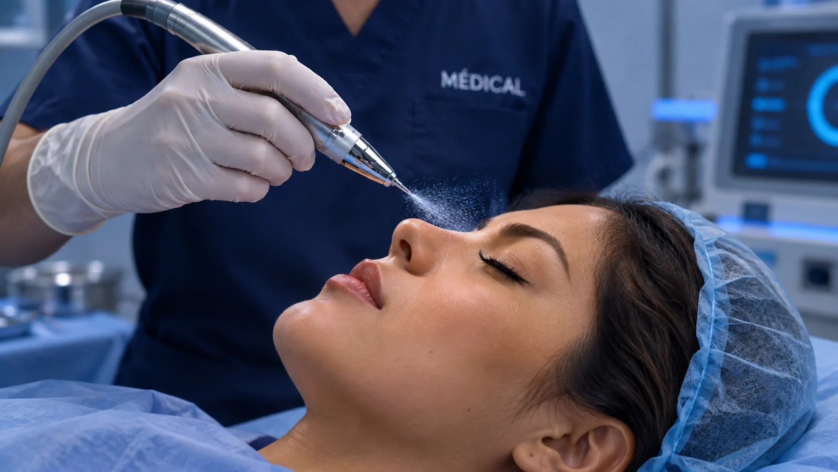 Aplicación de bisturí ultrasónico durante una rinoplastia en MÉDICAL